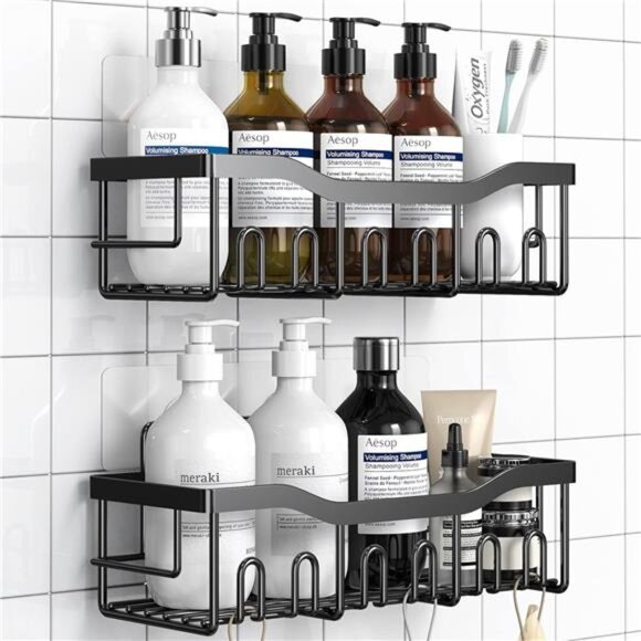 Shower Caddy 2 Pack,Adhesive Shower Organizer for Bathroom Storage&Home - Picture 9 of 16